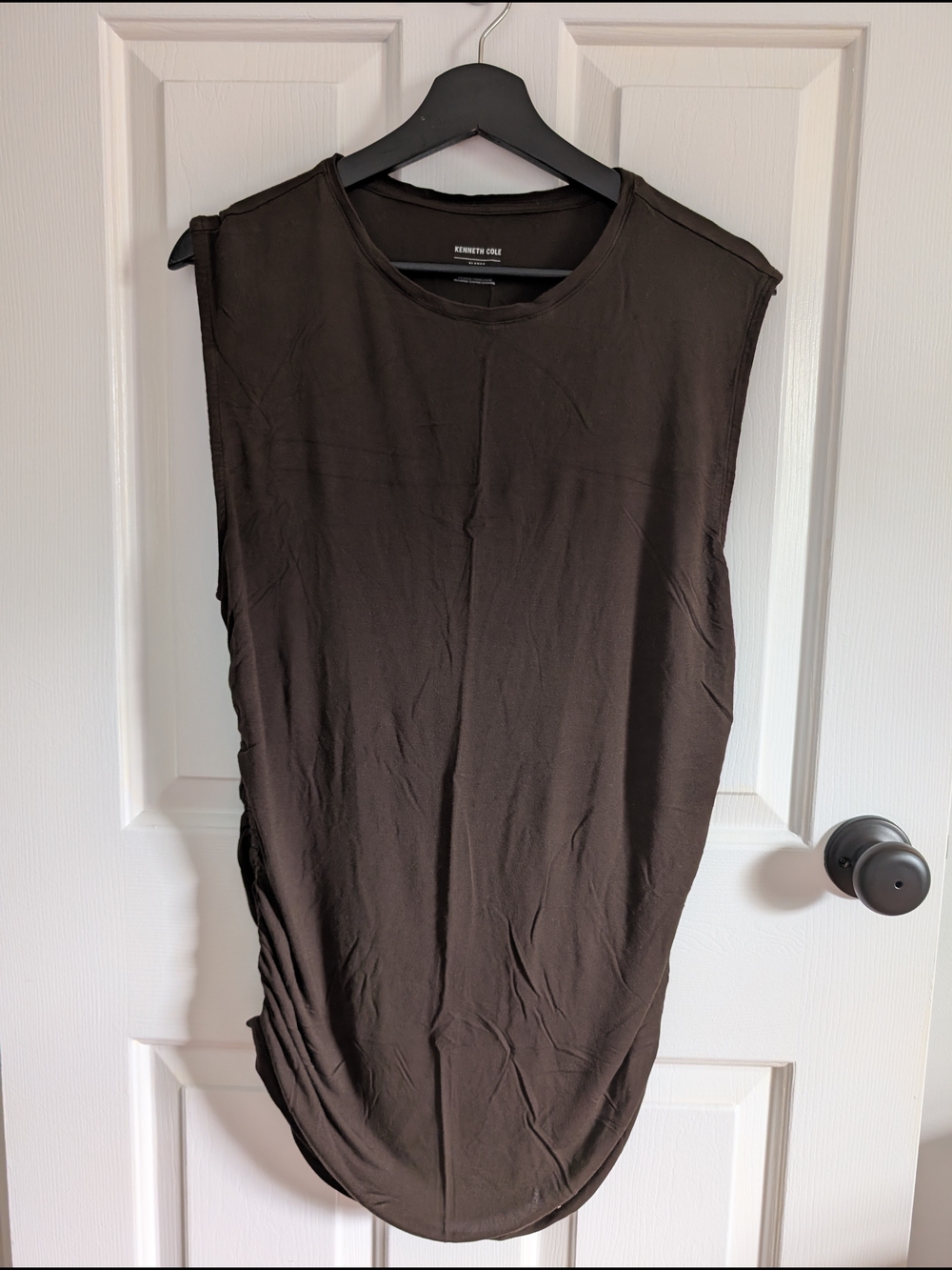 Kenneth Cole Women's Brown Sleeveless Draped Tunic Tank Size Extra Large